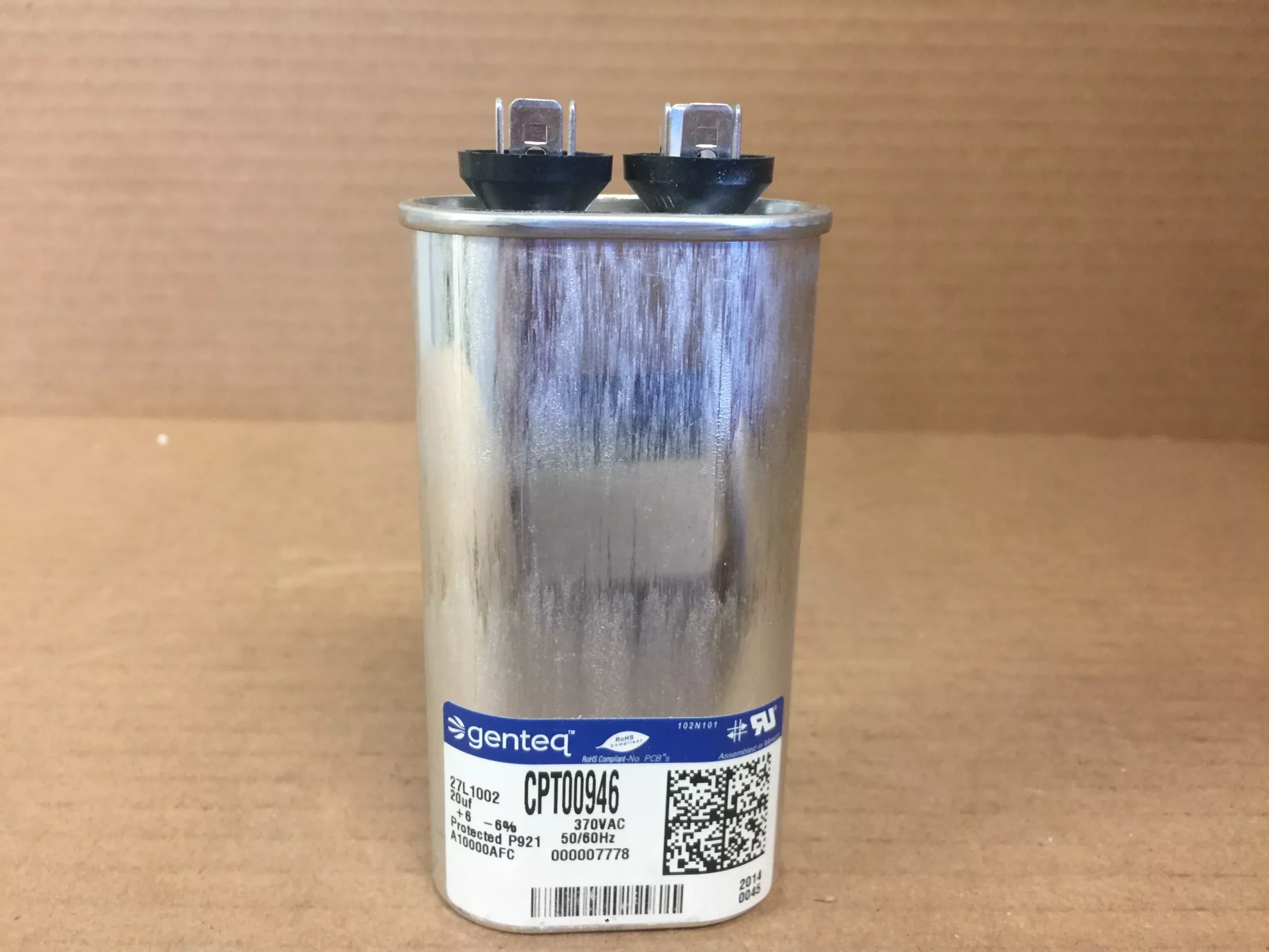 20 MFD x 370 Volt Oval Run Capacitor