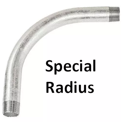5" Rigid Conduit 90 Degree Elbow, 48" Radius, Galvanized Steel