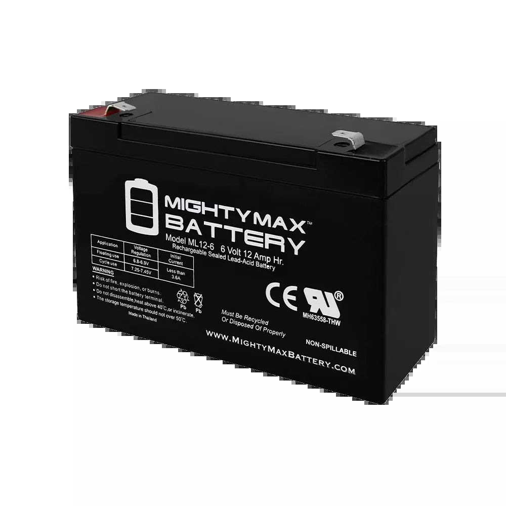 6 Volt, 12 amp Rechargeable Battery