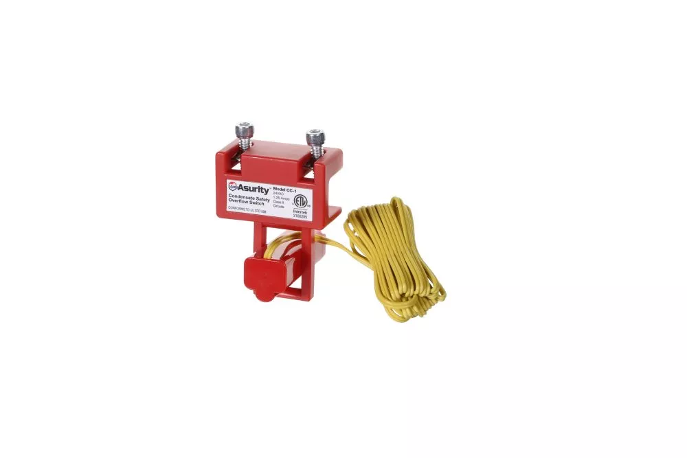 Asurity CC-1 Clamp-On Safety Overflow Pan Switch, Float, HVAC Drain Pan