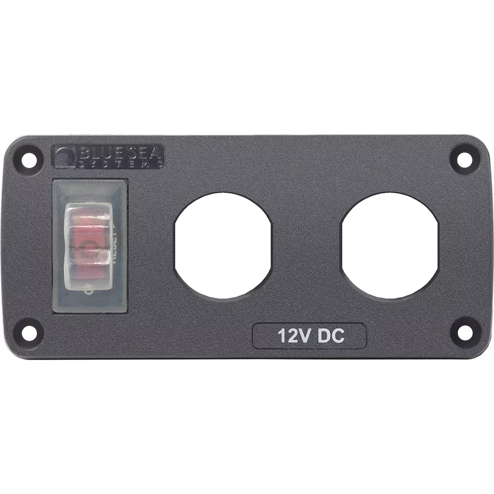Blue Sea 4364 Water Resistant USB Accessory Panel - 15A Circuit Breake