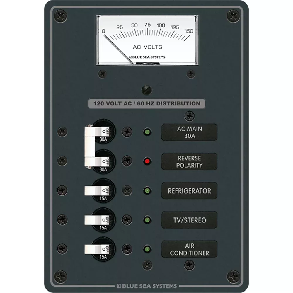 Blue Sea 8043 AC Main +3 Positions Toggle Circuit Breaker Panel - Whit