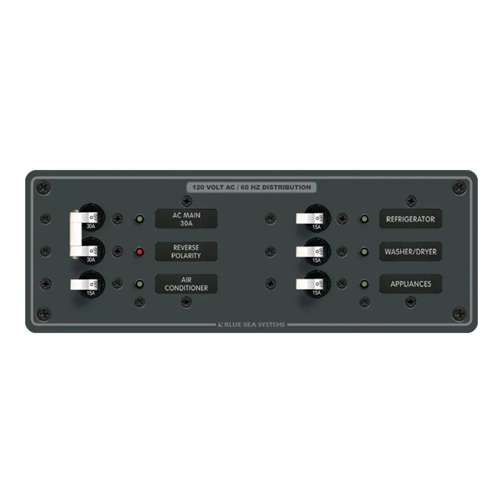 Blue Sea 8099 AC Main +4 Positions Toggle Circuit Breaker Panel (White