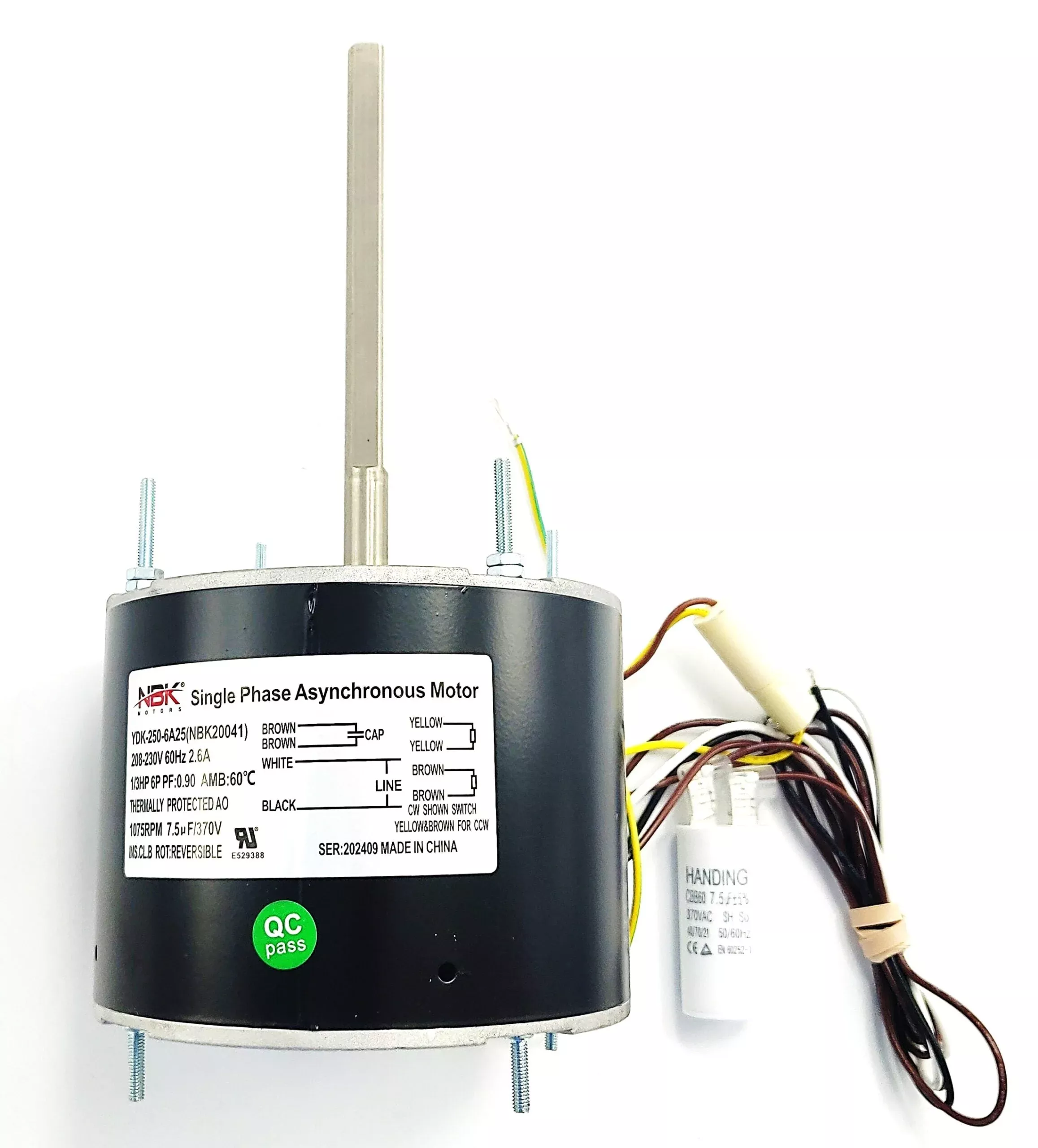 Condensor Motor 208- 230V, 1/3 Hp W/Capacitor
