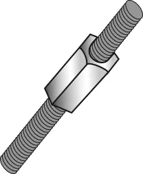 Cully 59625J 1/4"-20 to 3/8"-16 Reducing Coupling, Hex, Zinc