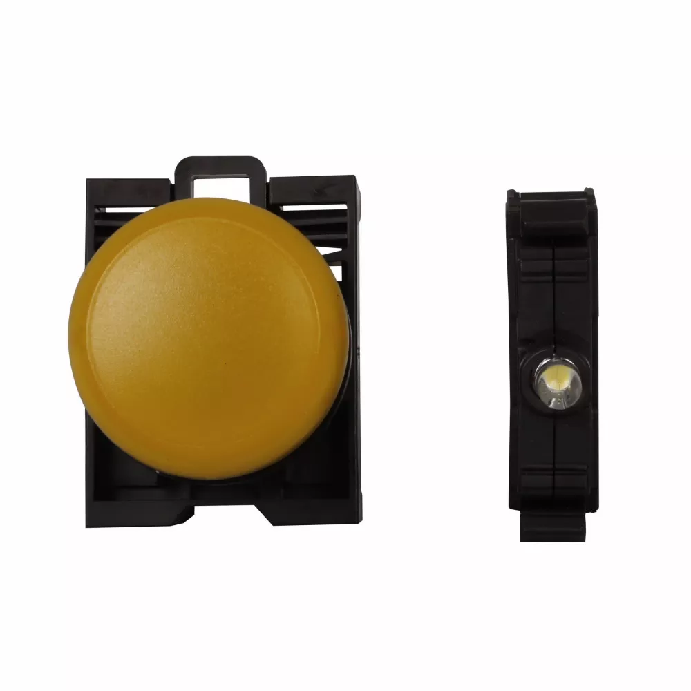 Cutler-Hammer M22-L-Y-W M22 modular pushbutton, Complete Indicating Light, Flush, IP67, IP69K, NEMA 4X, 13, Illuminated, Yellow, White, 100, 000 Hours of operation, 12-30 Vac/dc