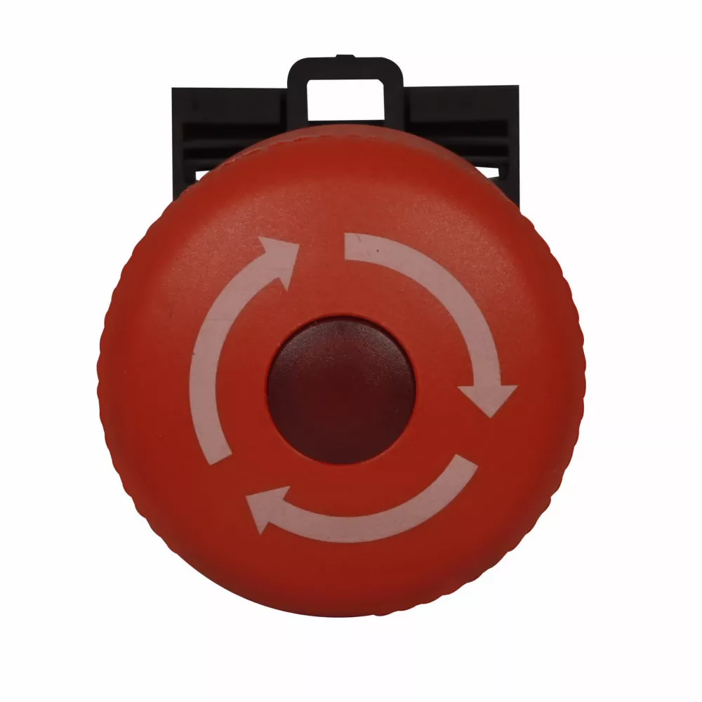 Cutler-Hammer M22-PVL M22 modular pushbutton, M22 Modular Push Pull Emergency stop Operator, 22.5 mm, 35 mm Pushbutton, Push-Pull, Non-illuminated, Button: Red, IP67, IP69K, NEMA 4X, 13, 100,000 Operati