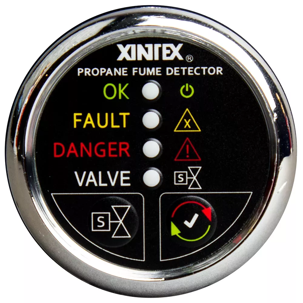 FireboyXintex Propane Fume Detector wAutomatic ShutOff Plastic Sensor No Solenoid Valve Black Bezel Display P1BNVR