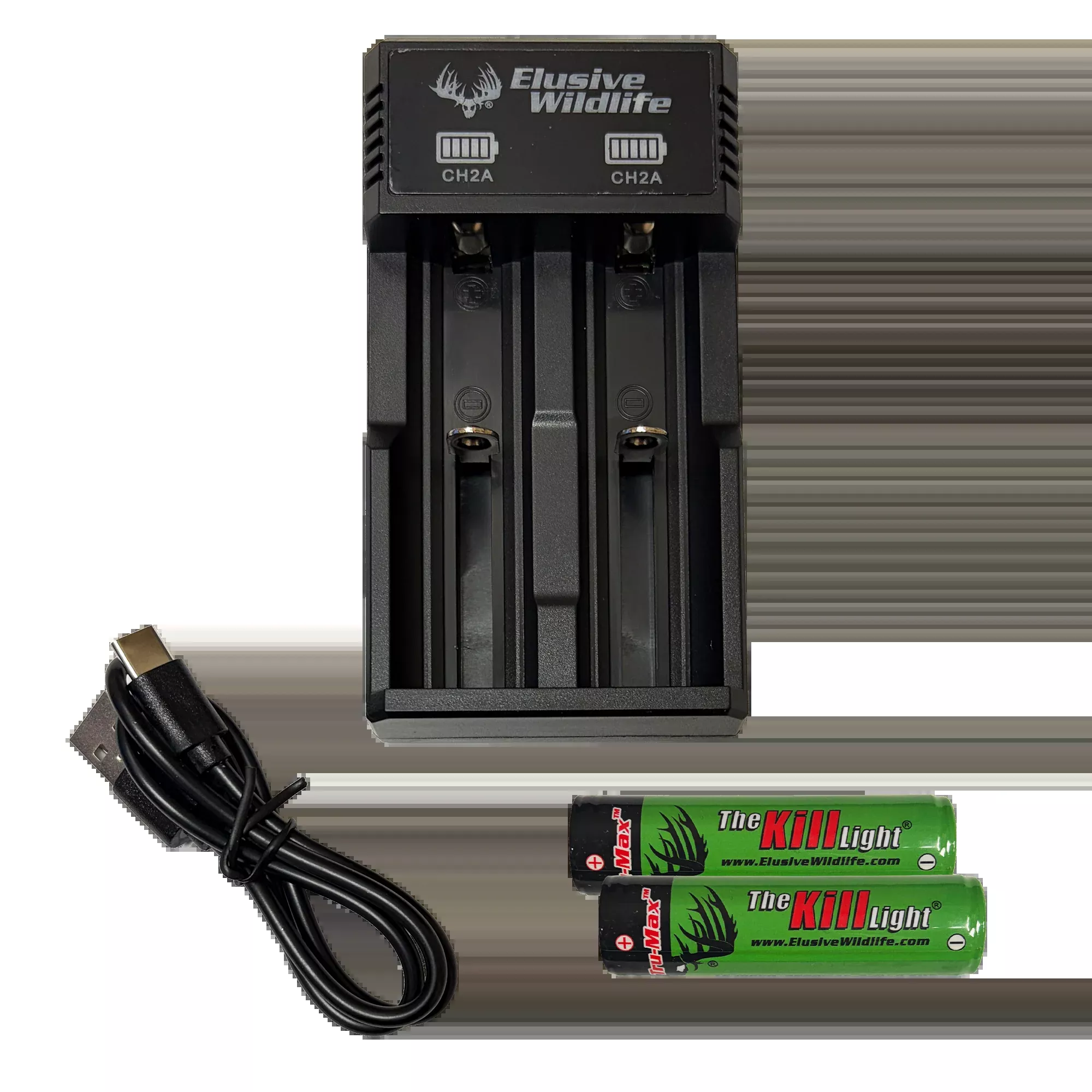 Kill Light Universal Battery Charger Kit with 2600mah Batteries (2 Pac