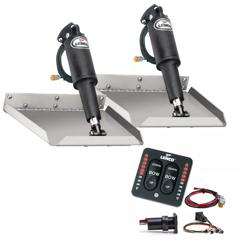 Lenco 9 x 12 Edge Mount Trim Tab Kit wLED Indicator Switch Kit TT9X12EI