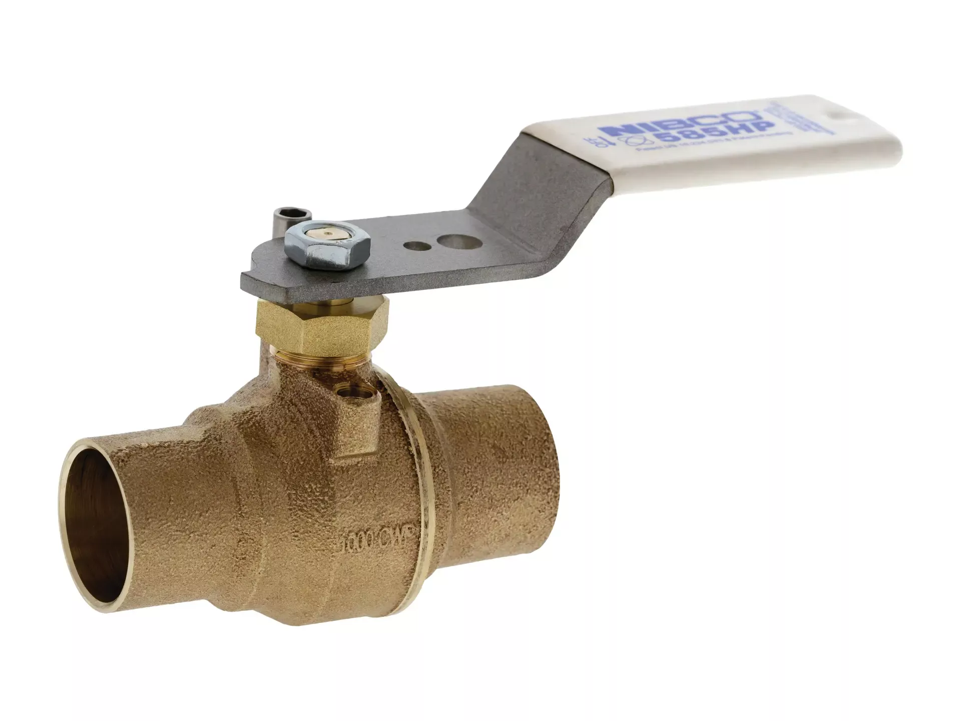 NIBCO HP830XA, 1 in. x 1 in. Solder FP Ball Valve CS STD Handle S-585HP-LF