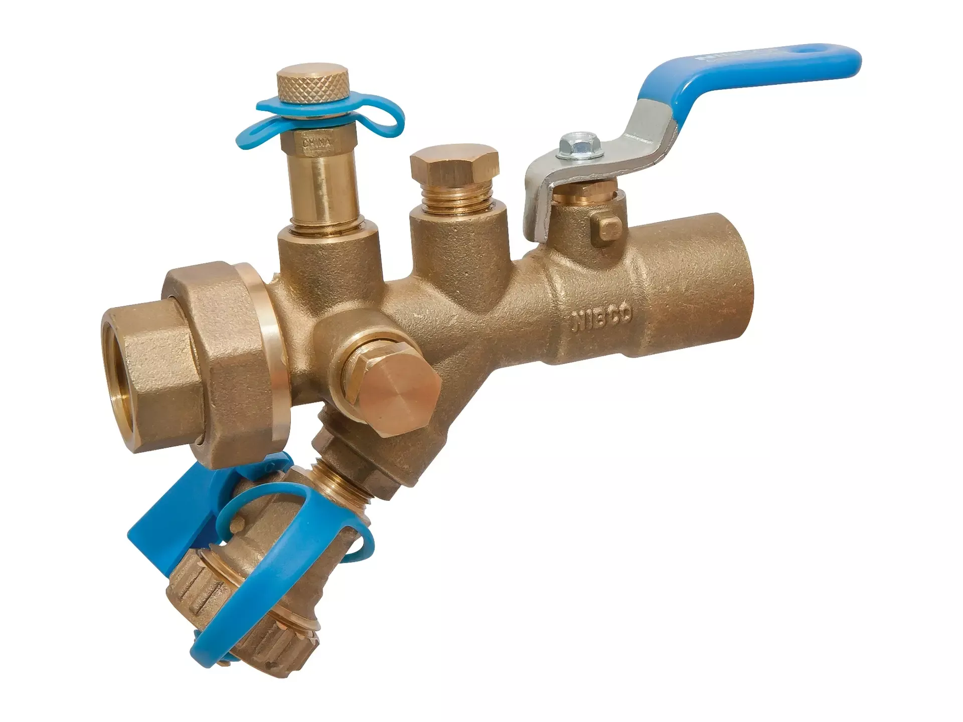 NIBCO NL3X20D, 2in. Combination Ball Valve Threaded Ends w/Union, Test Point & Drain Valve