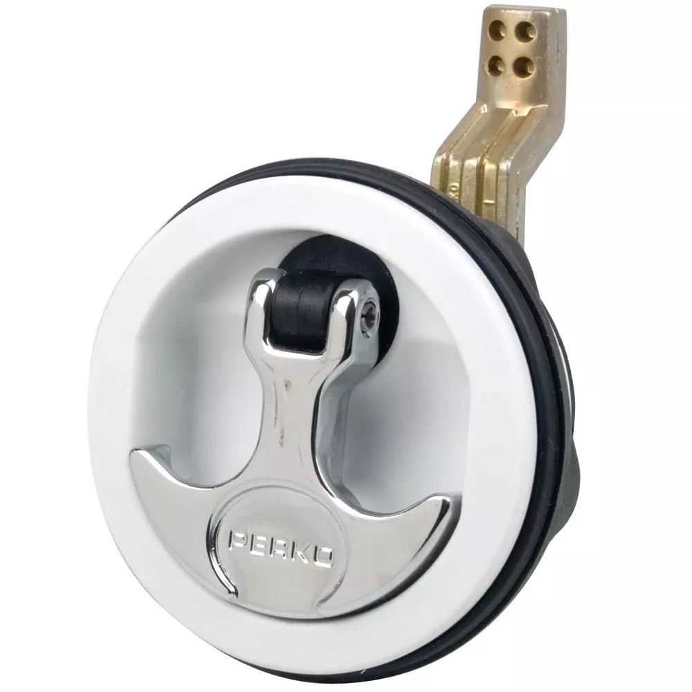 Perko Flush Latch Surface Mount Offset Cam Bar 25 Hole White 1092DP1WHT