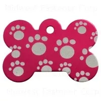 Pink Large Bone M Paws Pet Tag For Dogs And Cats