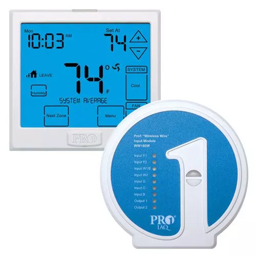 PRO1 IAQ T955WH Wireless Touchscreen Programmable Thermostat, 3H/2C