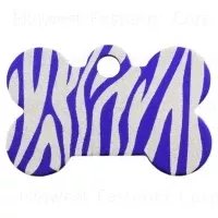 Purple Small Bone Zebra Pet Tag - Durable And Stylish Pet Identification