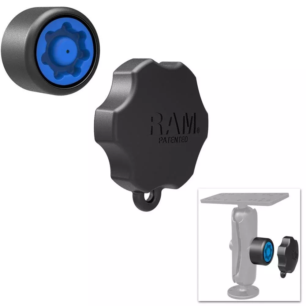 RAM Mount - Mixed Combination Pin-Lock Security Knob & Key Knob for 1.