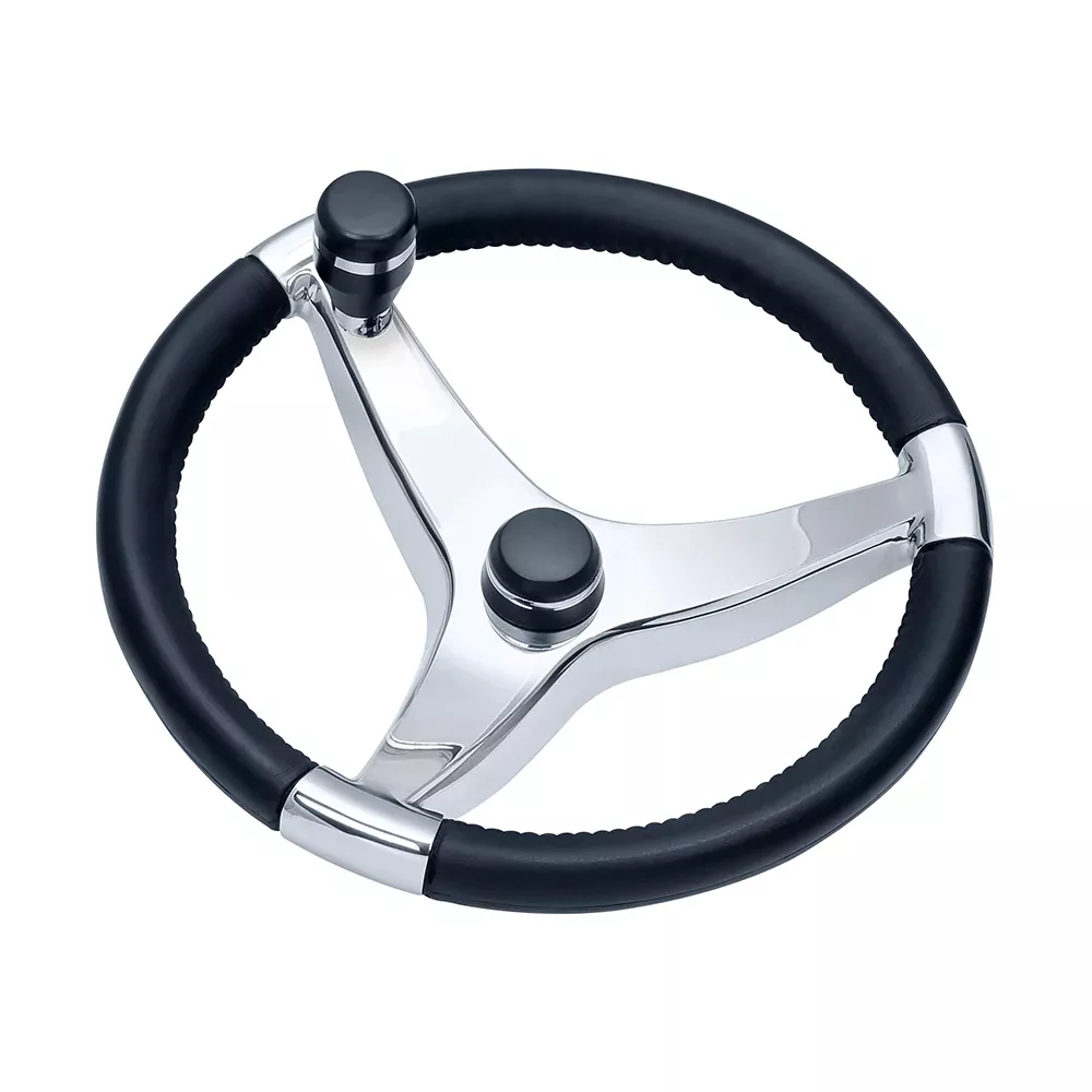 Schmitt Marine Evo Pro 316 Cast Stainless Steel Steering Wheel wControl Knob 155 Diameter 7241521FGK