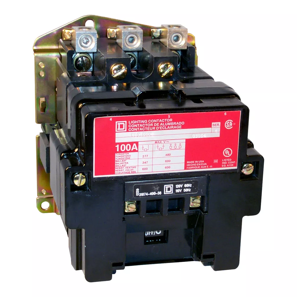 Square D 8903SMO1V03 220/240 VAC 30 Amp 2-Pole Open Type Electrically Held Lighting Contactor