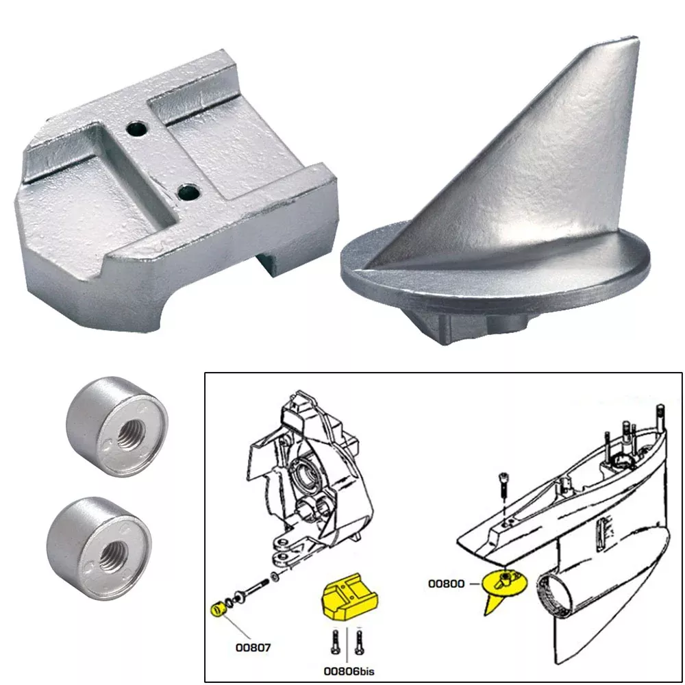 Tecnoseal Anode Kit wHardware Mercury Alpha 1 Gen 1 Magnesium 20800MG
