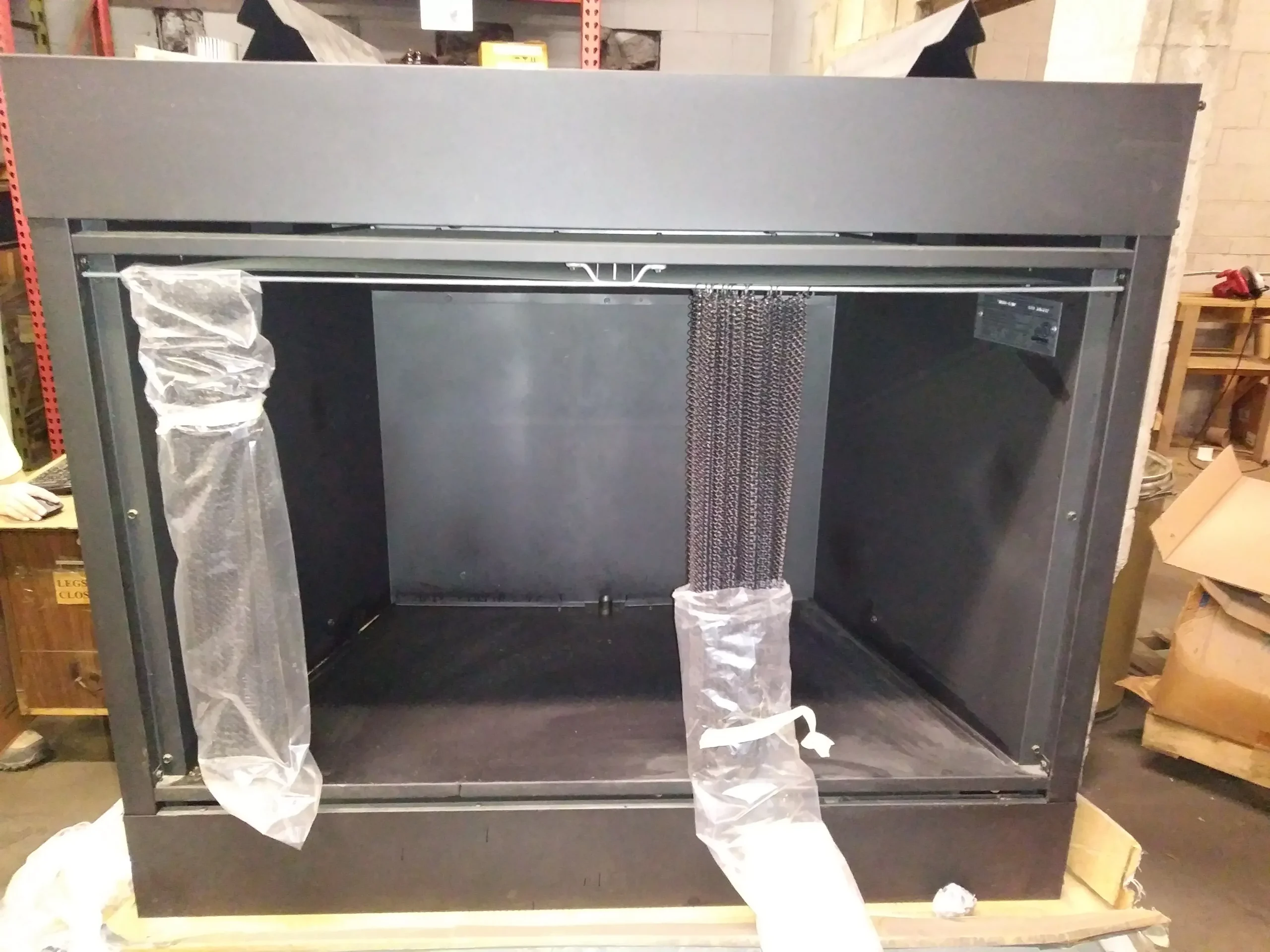 VENTLESS FIREPLACE ENCLOSURES FOR GAS FIRED DECORATIVE TYPE UNVENTED R