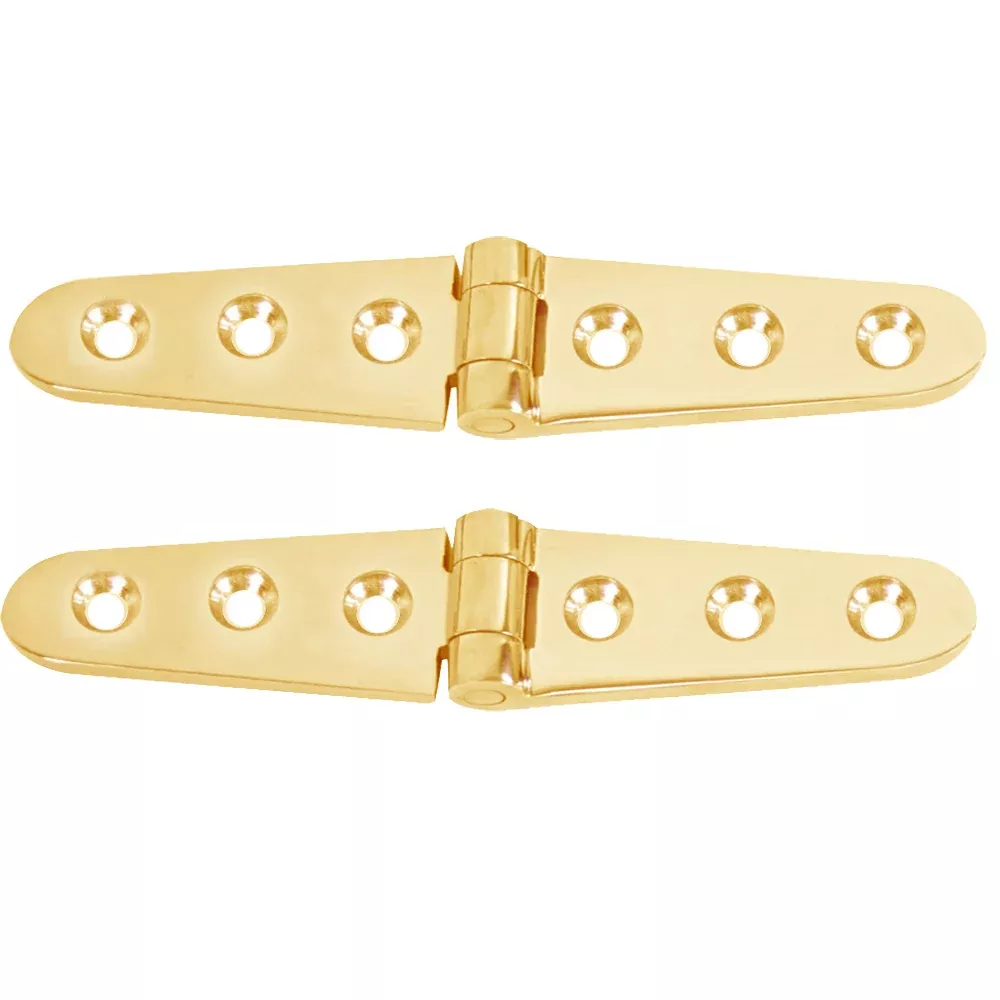 Whitecap Strap Hinge Polished Brass 6 x 118 Pair S605BC